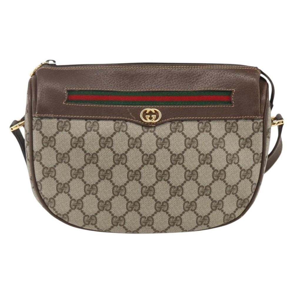 Gucci GG Supreme Web Shoulder Bag Beige